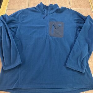 Eddie Bauer Pullover Mens Sz XL Blue First Ascent Fleece 1/4 Zip Hiking Outdoor